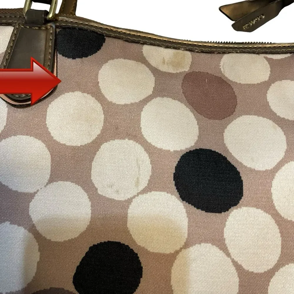 Coach Shoulder Bag 25126 Poppy Watercolor Polka Dot Women's Zip Casual FLAWED